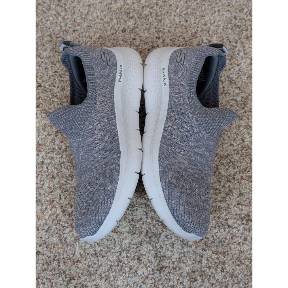 Skechers Air Cooled GOGA Mat Stretch Fit Slip-on Shoes Gray Knit Womens 8.5 - Picture 5 of 8